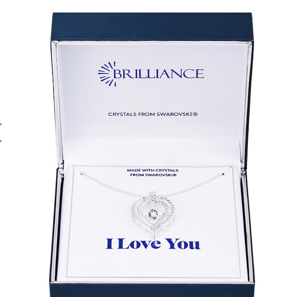 Swarovski Silver Heart Pendant Necklace , Mother’s Day Wedding Prom Gifts